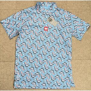 Pins & Aces Golf Co. Men's Chicago Logo Short Sleeve Golf Polo Shirt Size Medium